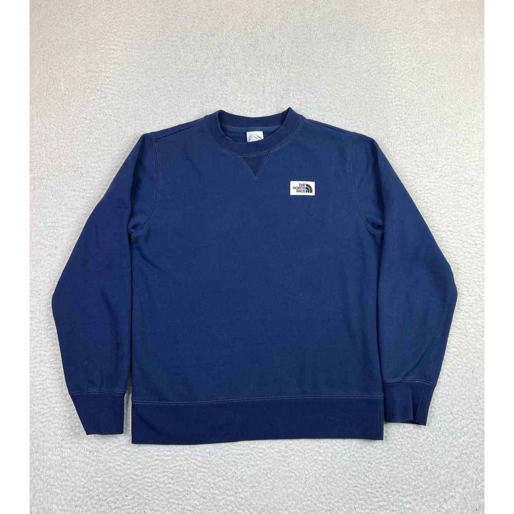 North Face Sweater Womens Medium Blue Crewneck‎ Pullover Patch Logo A7U00 09/22